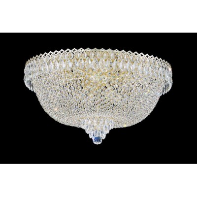 Schonbek Camelot Razzle Dazzle Gold 14-Light Clear Gemcut Flush Mount Light, 24W x 14H x 24D