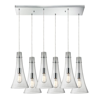 Menlow Park Polished Chrome Six-Light Pendant