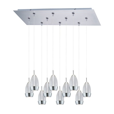 Satin Nickel Ten-Light LED 31-Inch RapidJack Pendant