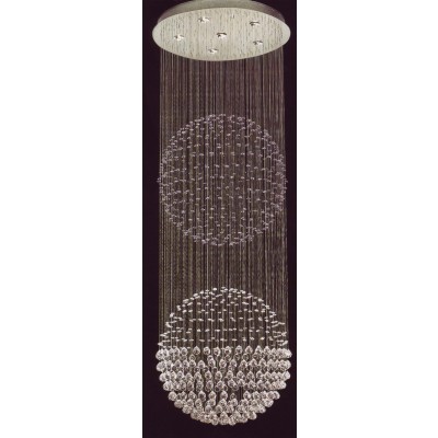 6 lights galaxy contemporary crystal chandelier in polished chrome finish