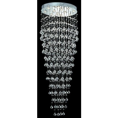 polished chrome Contemporary Crystal Chandelier droped with crystal balls