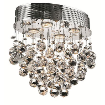 Galaxy Chrome Four-Light 11.5-Inch Flush Mount with Royal Cut Clear Crystal