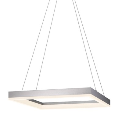 Satin Aluminum LED 19-Inch Square Pendant