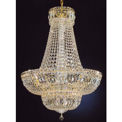 9 lights crystal chandelier in gold plated finish