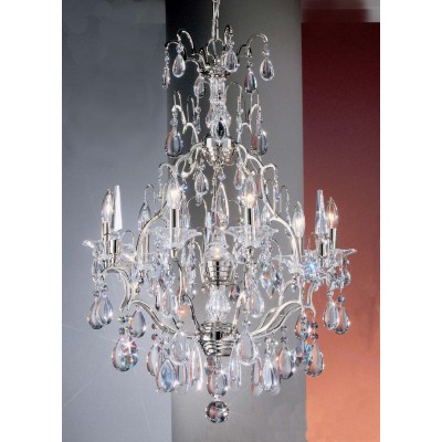 7 lights traditional crystal chandelier in polished chrome finish
