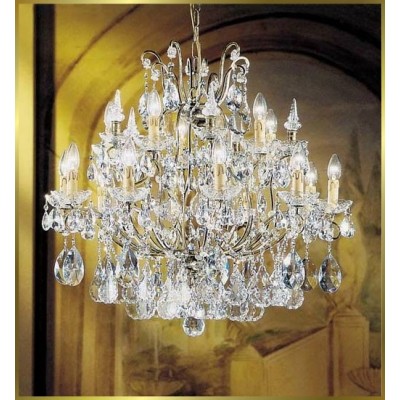 15 Light Versailles crystal Chandeliers dressed with crystal pendants