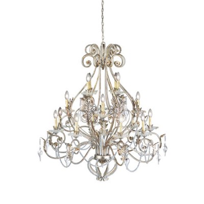Allure Antique Silver Sixteen-Light Chandelier