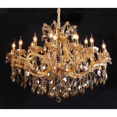 24 light traditional crystal Chandelier in congac color