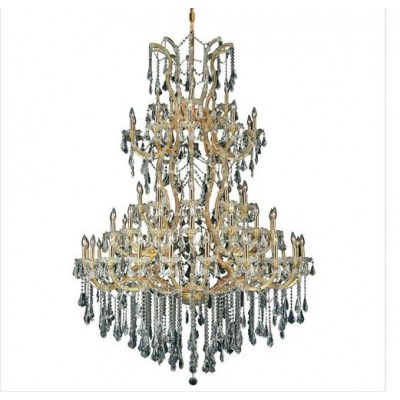 Gold Sixty-One Light 54-Inch Chandelier with Royal Cut Clear Crystal