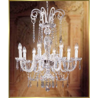 8 Lights Bohemian Crystal chandelier in polished chrome finish