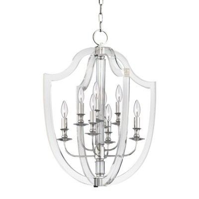 Polished Nickel Eight-Light Pendant