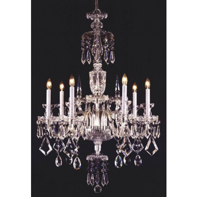 6 light Glass arm crystal chandelier 