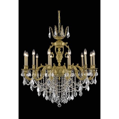  French Gold 12-Light Chandelier with Royal Cut Crystal