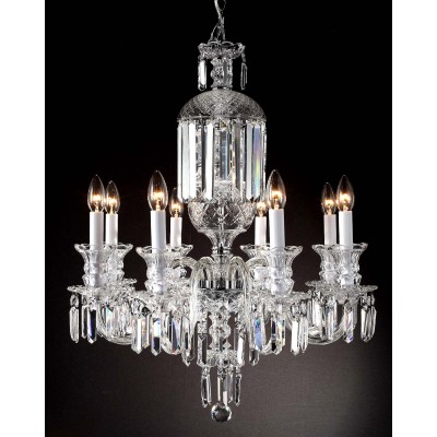 8 Lights Bohemian Crystal chandelier in polished chrome finish