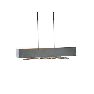 Burnished Steel 42-Inch Four-Light Pendant with Eclipse Shade