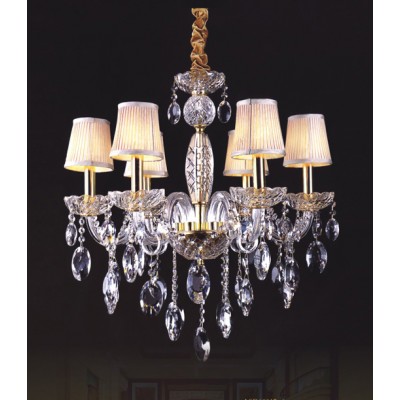 Gold plated 6 Light traditional crystal Chandelier