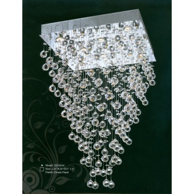  Square base contemporary crystal chandelier