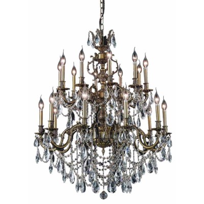  Marseille Bronze Twenty-Light Chandelier with Clear Royal Cut Crystals