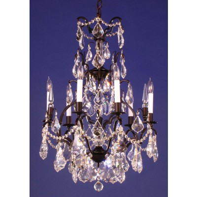 7 lights traditional crystal chandelier in gold plated finish