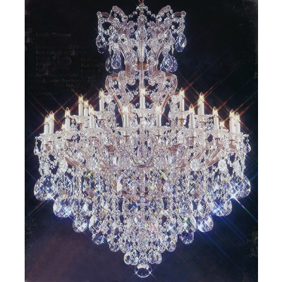 Gold plated Maria Theresa chandelier dressed with Chinese number one crystal 