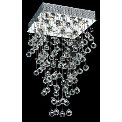 polished chrome Contemporary Crystal Chandelier droped with crystal balls
