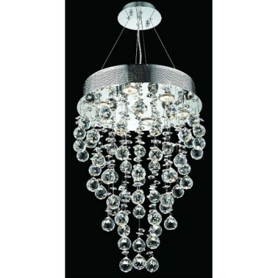  Galaxy Chrome Seven-Light 16-Inch Semi Flush Mount with Royal Cut Clear Crystal