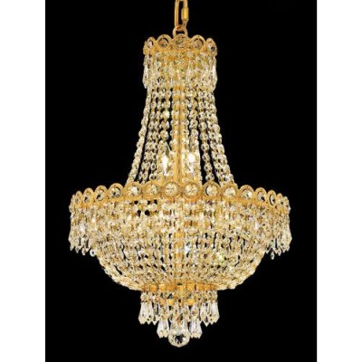 Gold Eight-Light 16-Inch Chandelier with Royal Cut Clear Crystal