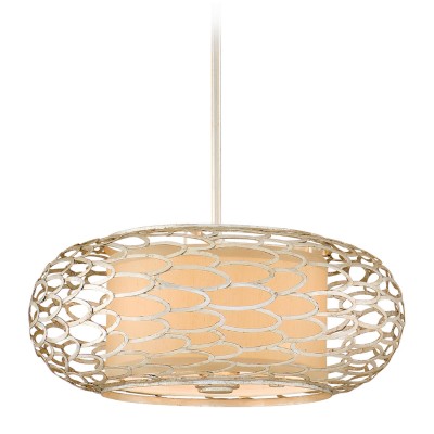 Modern Silver Three-Light Convertible Pendant