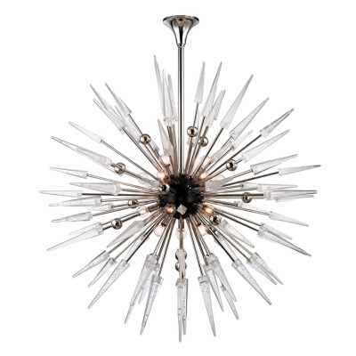 Polished Nickel 18-Light Starburst Pendant