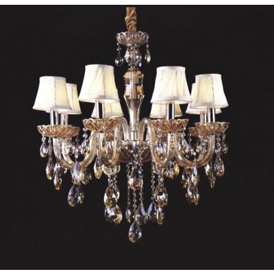 Gold plated 8 Light traditional crystal Chandelier