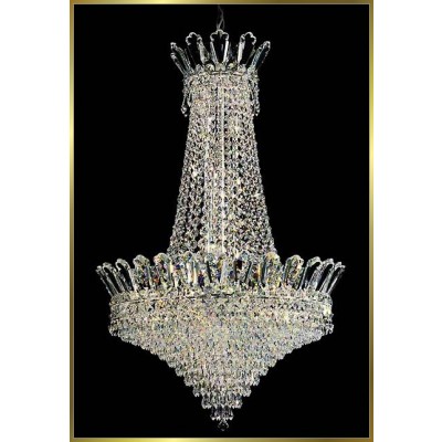 10 lights crystal chandelier in polished chrome finish