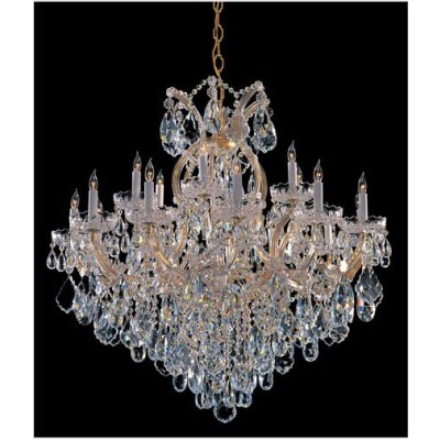 Gold Eighteen-Light Chandelier with Swarovski Spectra Crystal