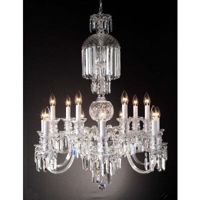 14 Lights Bohemian Crystal chandelier in polished chrome finish