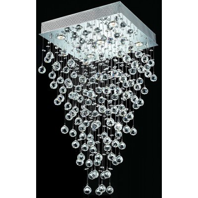 polished chrome Contemporary Crystal Chandelier droped with crystal balls