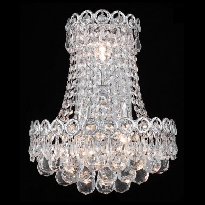 3 Light Century Tall Crystal Wall Sconce