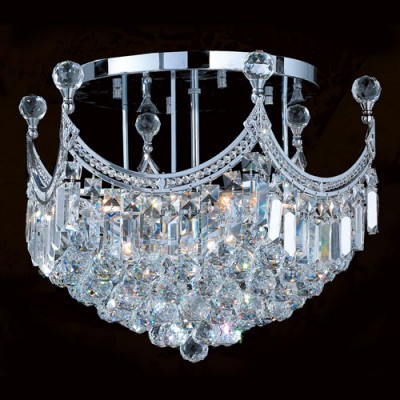 Corp Empire Nine-Light Chrome Finish with Clear-Crystals Ceiling-Light