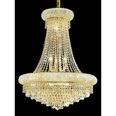 14 Light Crystal chandelier with gold plated finish