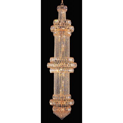 Entryway/ foyer large crystal chandelier in gold plated finish