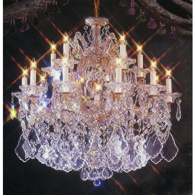 Gold plated Maria Theresa chandelier dressed with beautiful Maple Leaf crystal 