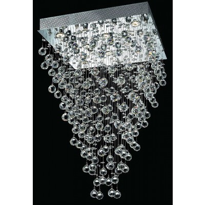 polished chrome Contemporary Crystal Chandelier droped with crystal balls