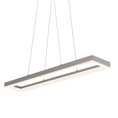 Satin Aluminum LED 43-Inch Rectangular Pendant