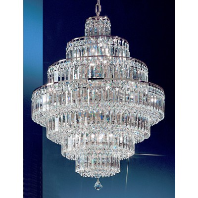 18 Lights crystal chandelier with crystalique-plus crystal and chrome finish