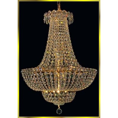 12 lights crystal chandelier in gold plated finish