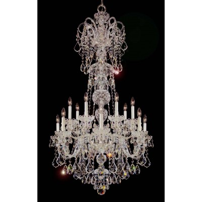 14 Lights Bohemian Crystal chandelier in polished chrome finish