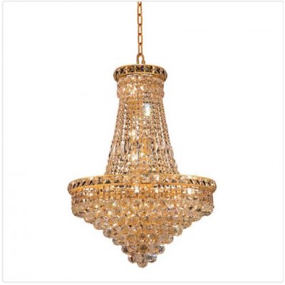 Gold Twenty-Two Light 22-Inch Chandelier with Royal Cut Clear Crystal