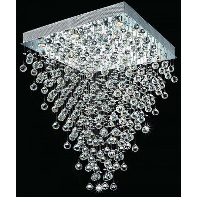 polished chrome Contemporary Crystal Chandelier droped with crystal balls