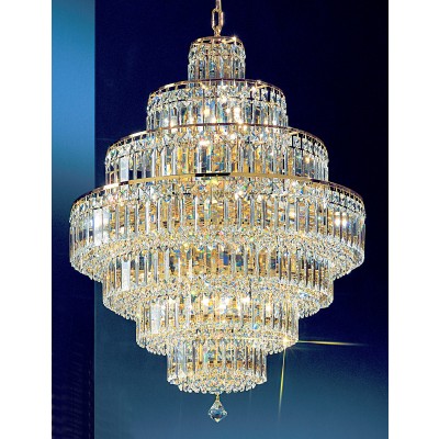 18 Lights crystal chandelier with crystalique-plus crystal and 24K gold plated finish