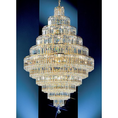 30 Lights crystal chandelier with crystalique-plus crystal and 24K gold plated finish