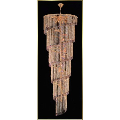 Entryway/ foyer large spiral crystal chandelier in gold plated finish