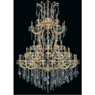 Gold Sixty-One Light 54-Inch Chandelier with Royal Cut Clear Crystal